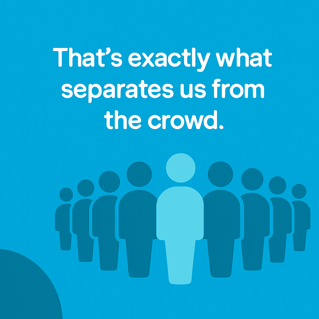A single character standing out from the crowd